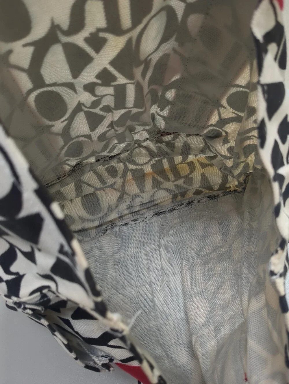 Roxy Logo Y2K Red, White And Black Tote Canvas Bag  (READ)
